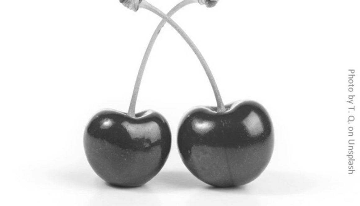 two cherries bw